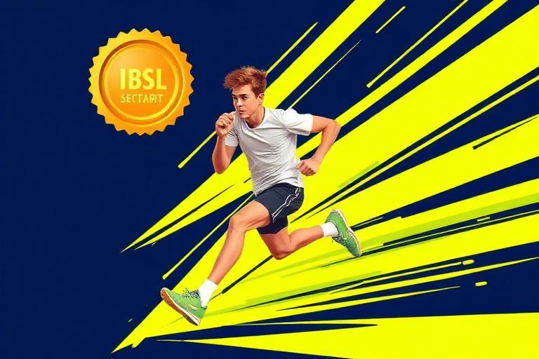 Young athlete sprinting at speed